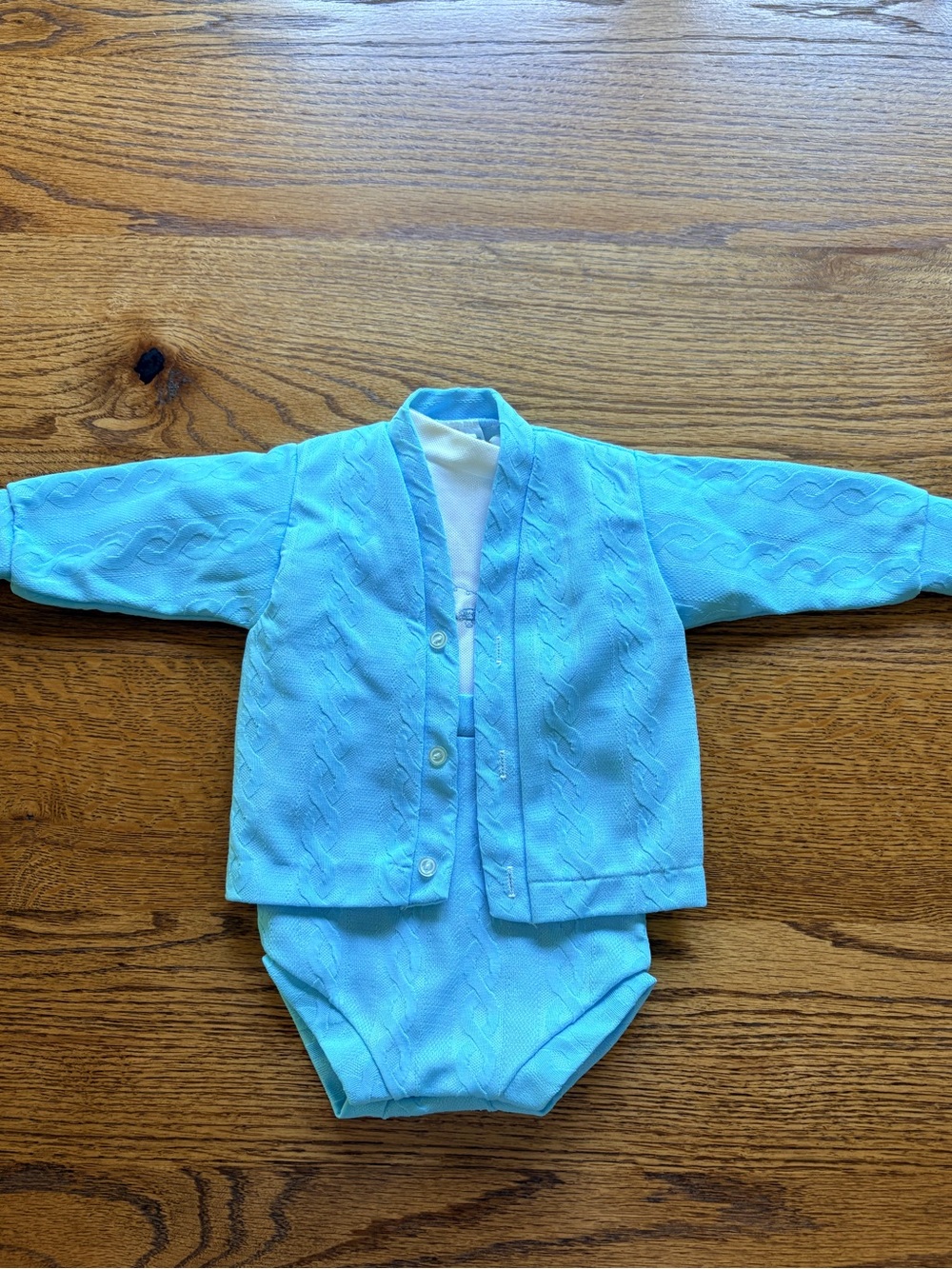 VTG Little Me by Lois Baby Blue Button-Up Outfit and Jacket set- size NB?